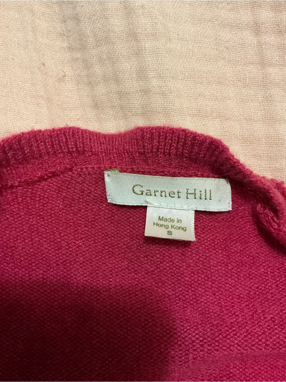 Garnet Hill Raspberry Ruffle-Trim Open Cardigan - Picture 2 of 7